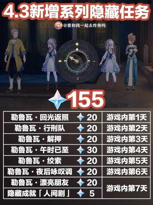 原神4.3「勒鲁瓦午时已至」全流程技巧隐藏要素版本对比