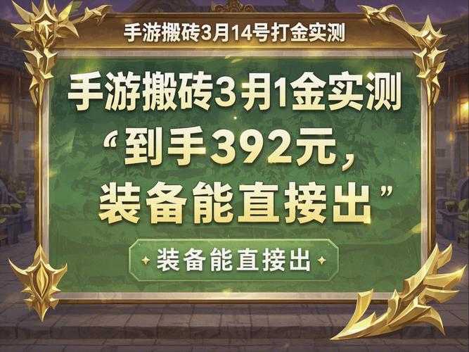 2025年最值得冲的搬砖手游 这些交易系统真香预警