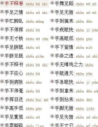 2025年最新整理 前两字为 手 的成语全清单
